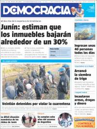 Portada de Diario Democracia (Argentina)