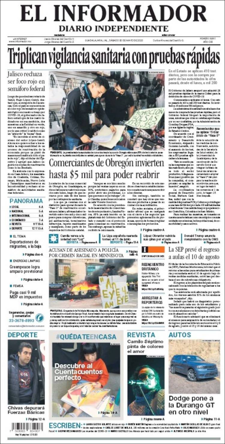 Portada de El Informador (México)