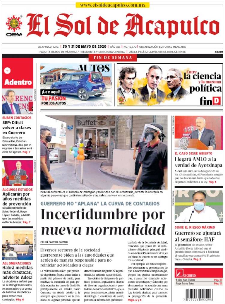 Periódico El Sol de Acapulco (México). Periódicos de México. Toda la