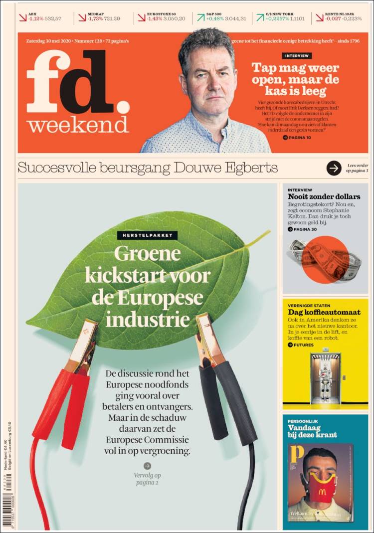 Portada de Het Financieele Dagblad (Países Bajos)