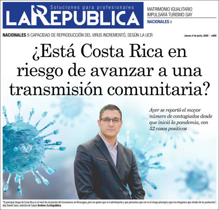 Portada de La República (Costa Rica)
