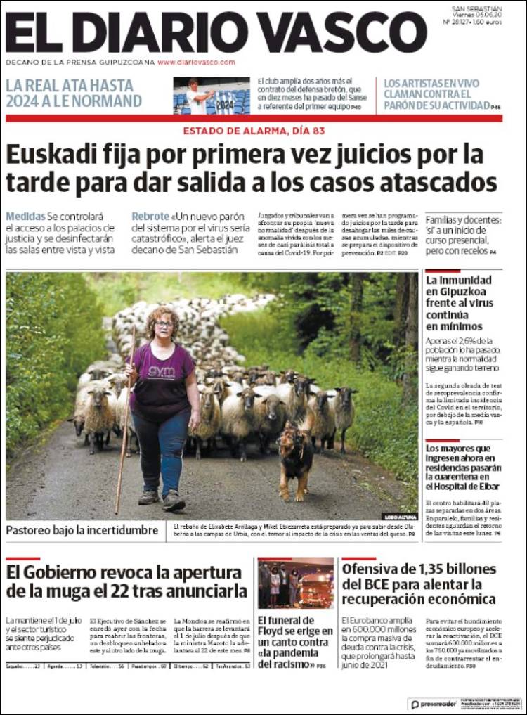 Portada de Diario Vasco (Espagne)