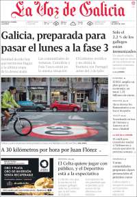 Portada de La Voz de Galicia (España)
