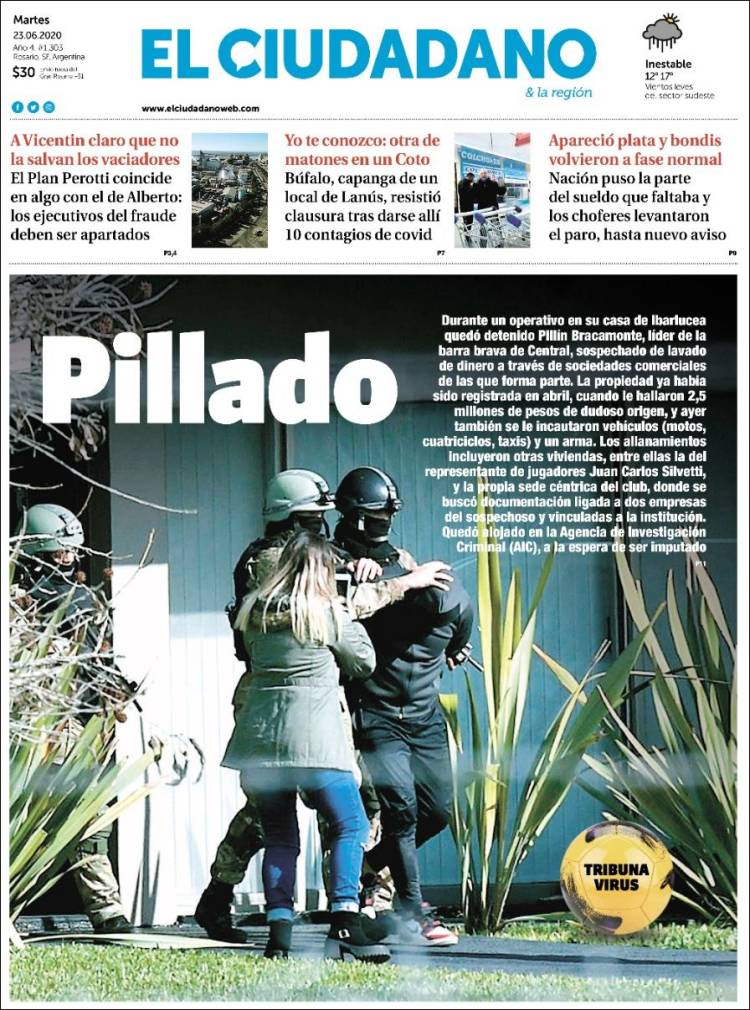 Periódico Diario El Ciudadano Y La Región Argentina Periódicos De Argentina Edición De 6899