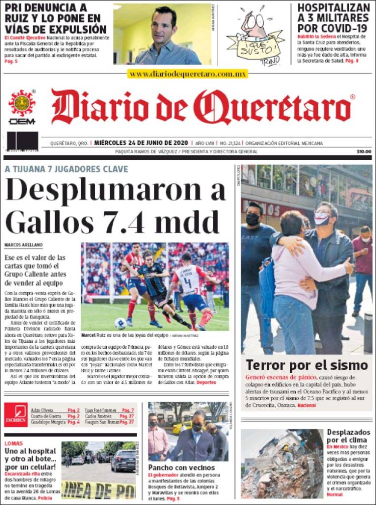 Portada de Diario de Querétaro (México)