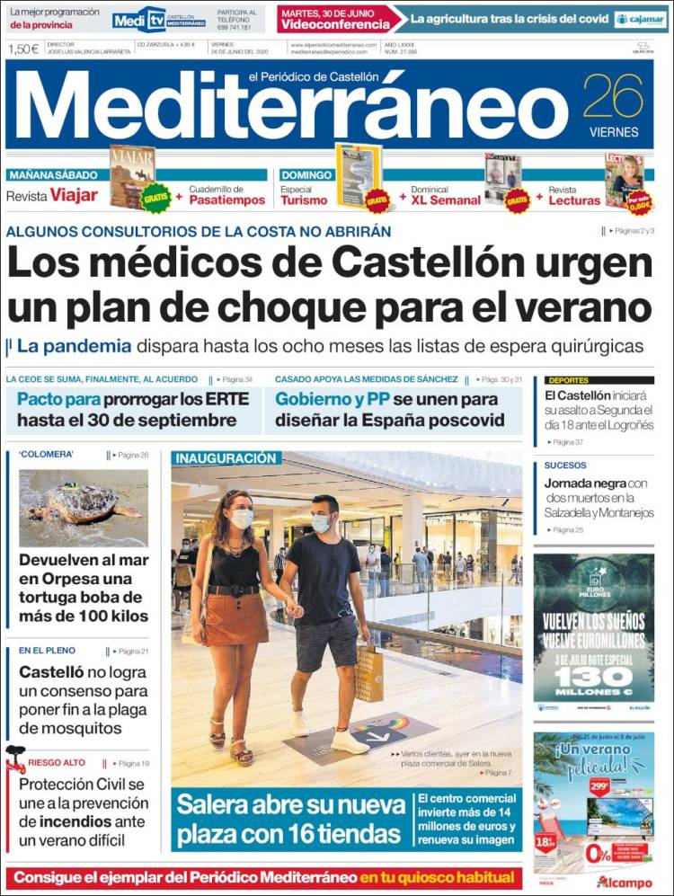 Portada de El Periódico Mediterraneo (España)