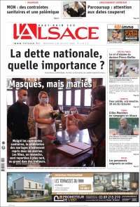 Portada de Journal L'Alsace (Francia)