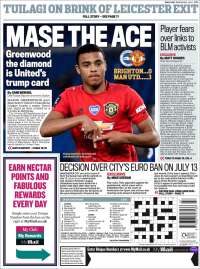 Portada de Daily Mail Sport (Reino Unido)