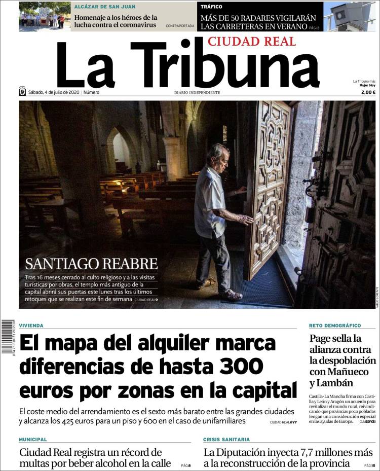 Portada de La Tribuna de Ciudad Real (España)