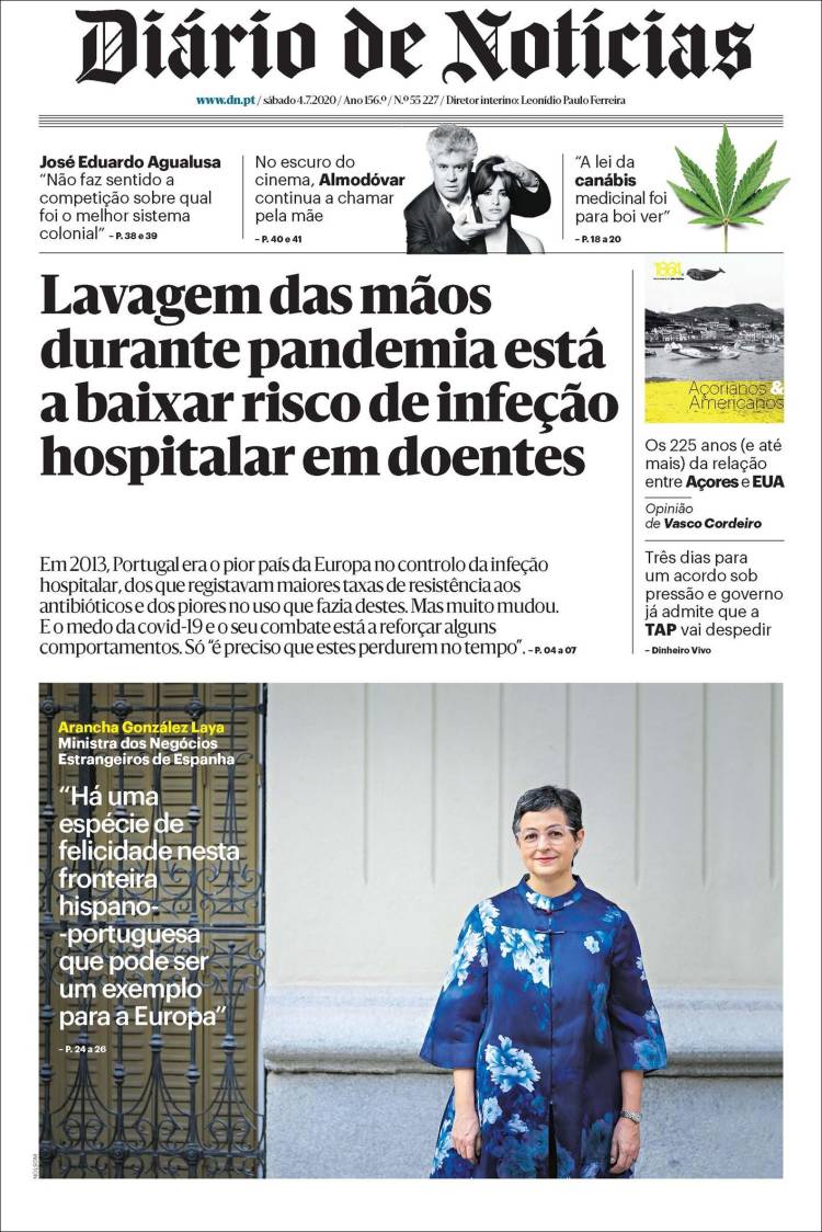 Portada de Diário de Noticias (Portugal)