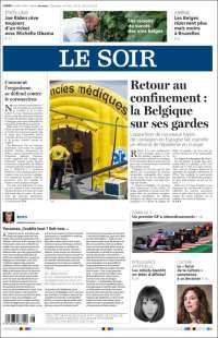 Portada de Le Soir (Bélgica)