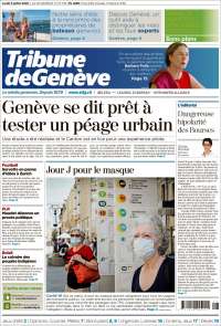 Portada de La Tribune de Genève (Suiza)