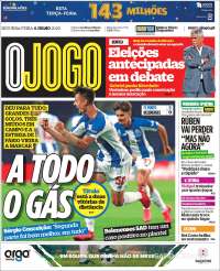 Portada de O Jogo (Portugal)