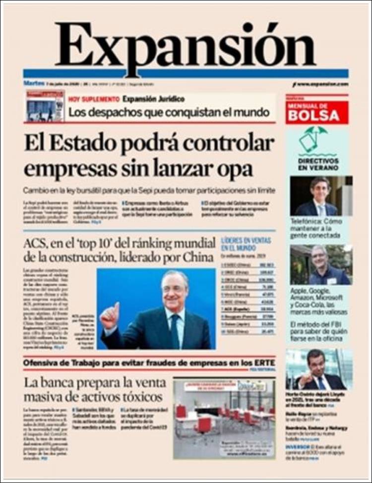 Portada de Expansión (España)