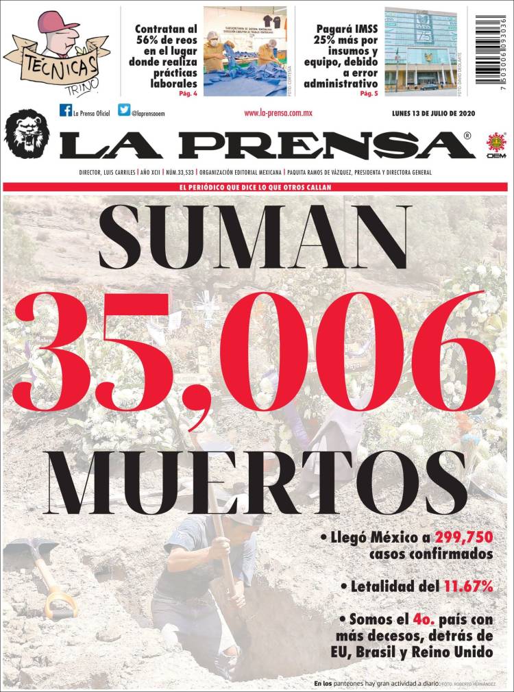 Portada de La Prensa (México)