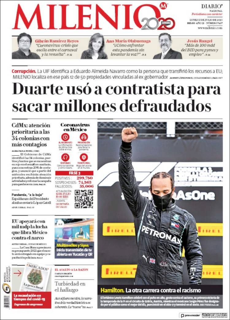 Portada de Milenio (México)