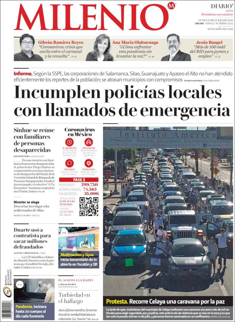 Portada de Milenio de León (México)