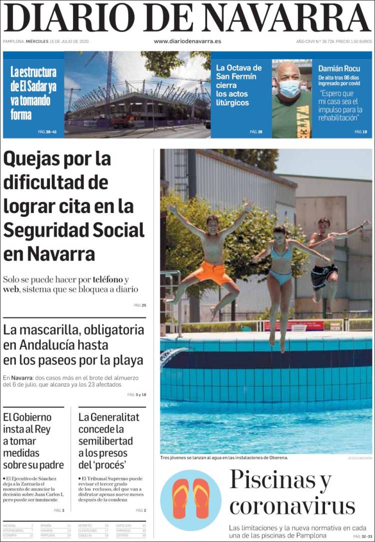 Portada de Diario de Navarra (España)