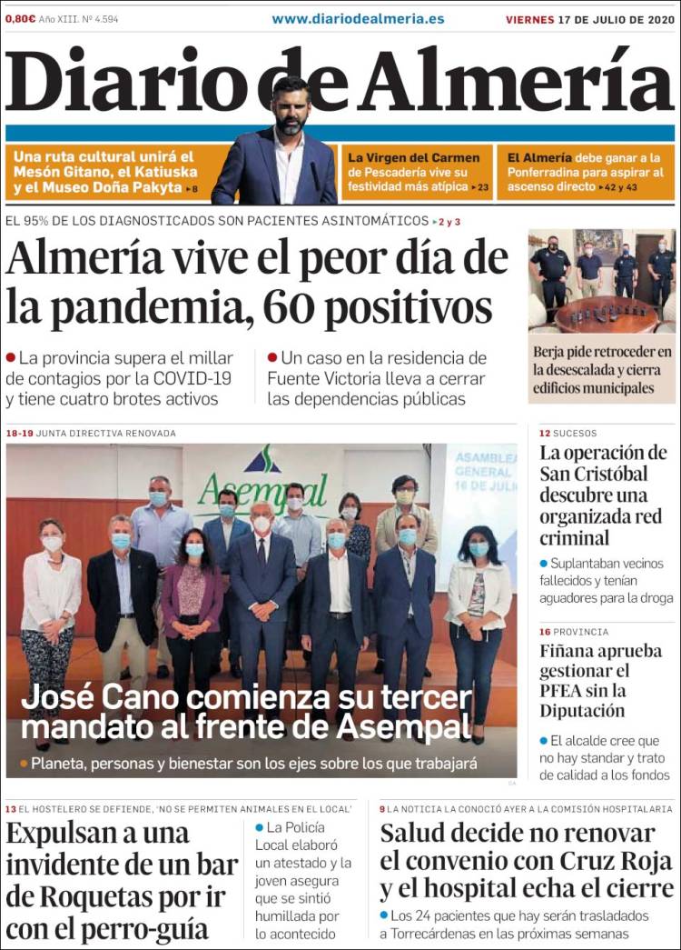 Portada de Diario de Almería (España)