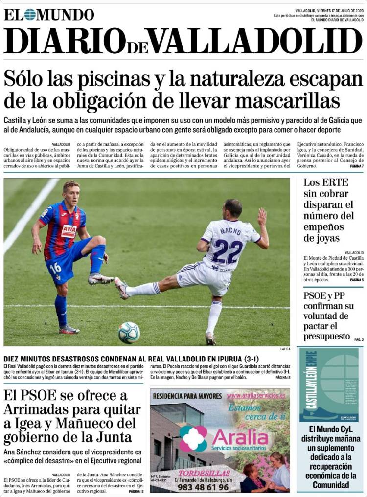 Portada de Diario de Valladolid (España)