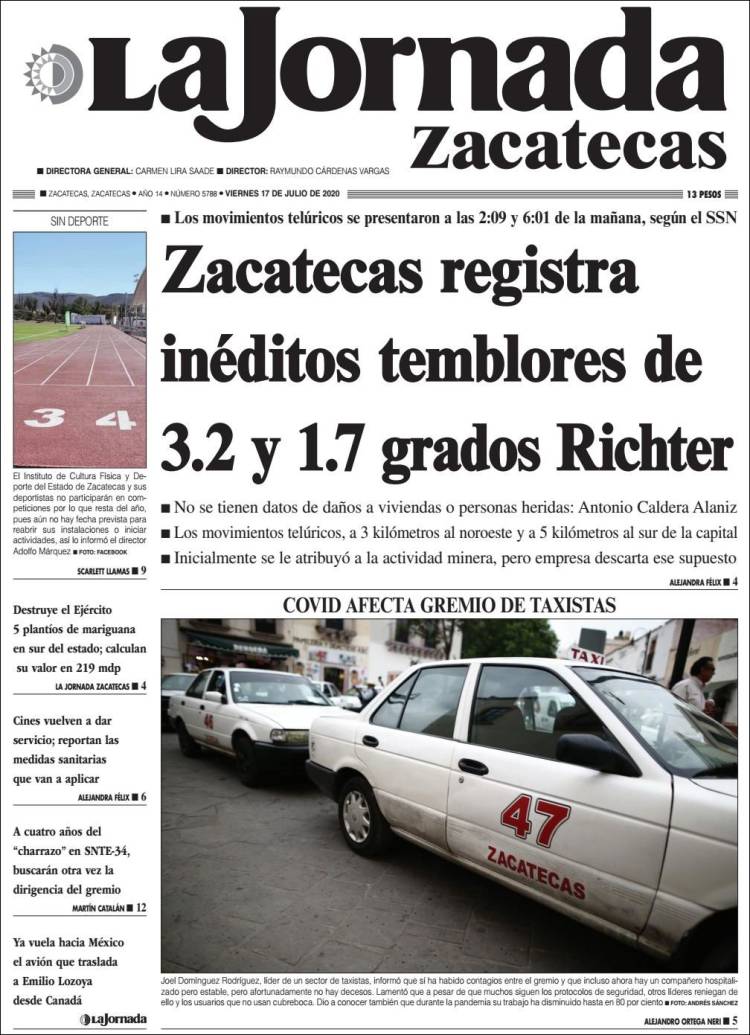 Portada de Jornada de Zacatecas (México)