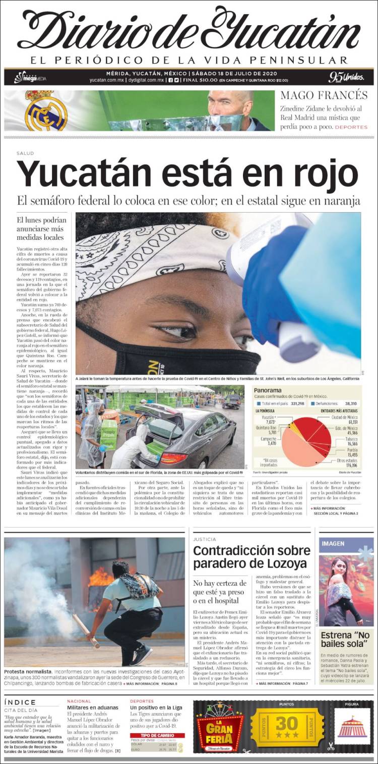 Portada de Diario de Yucatán (México)