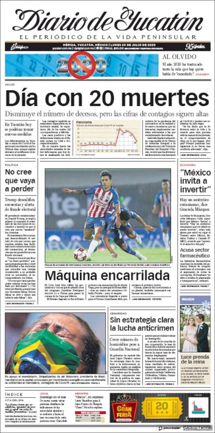 Portada de Diario de Yucatán (México)