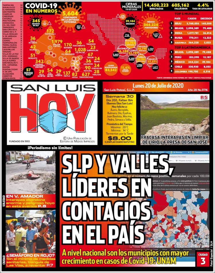 Portada de San Luis Hoy (México)