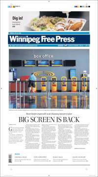 Portada de Winnipeg Free Press (Canada)