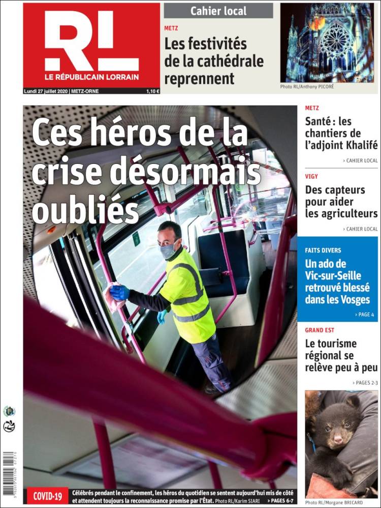 Portada de Le Republicain Lorrain (Francia)