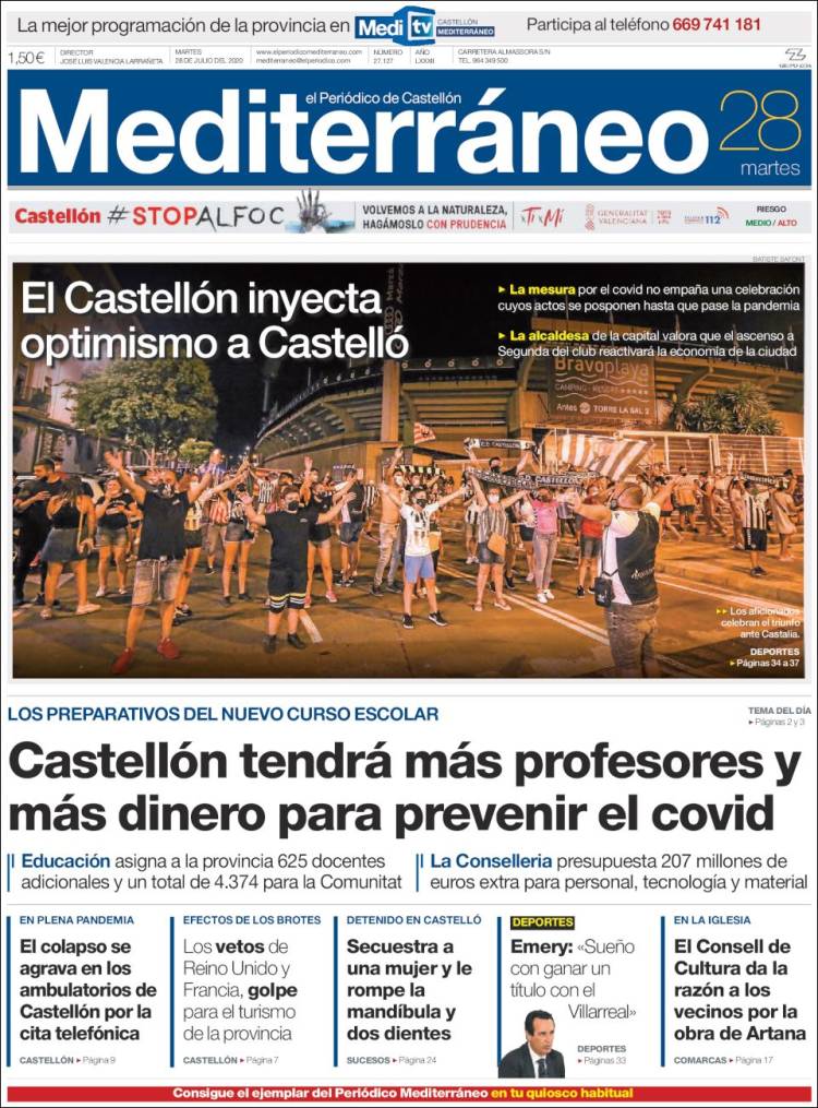 Portada de El Periódico Mediterraneo (España)