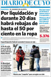 Portada de Diario de Cuyo (Argentina)