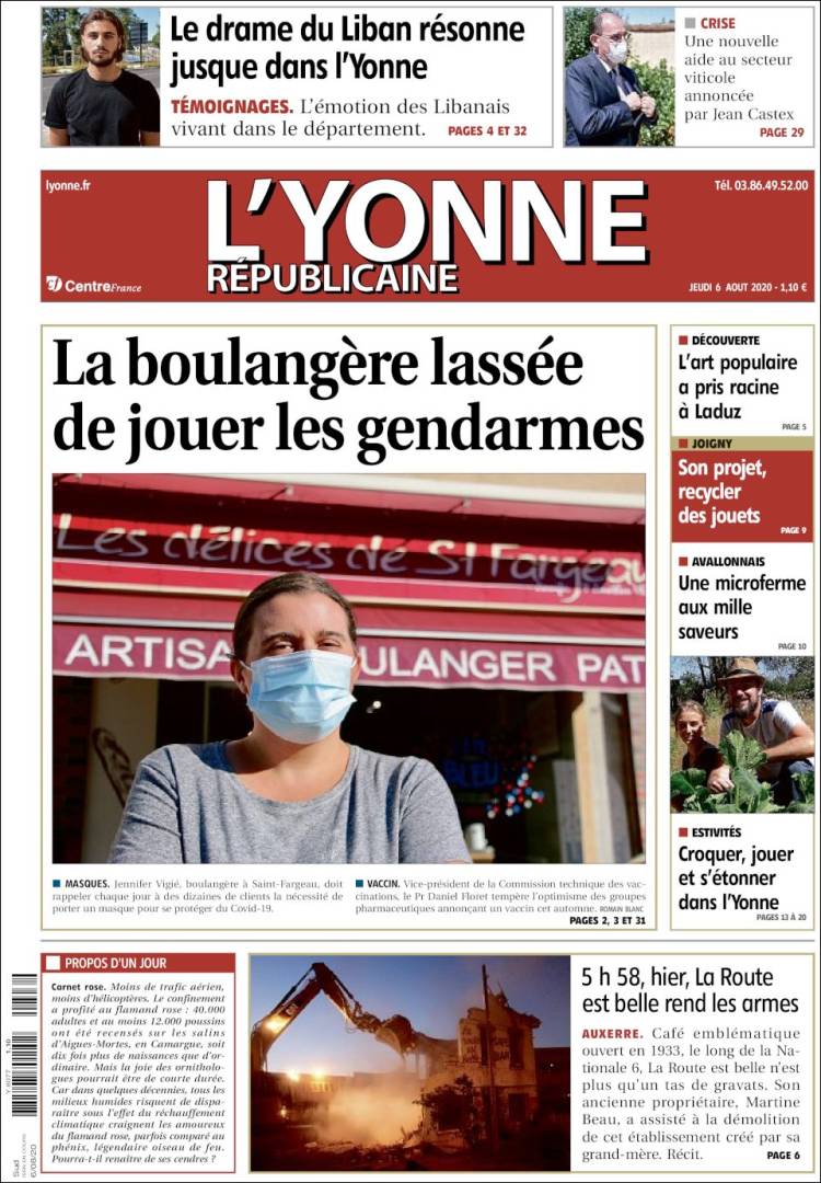 Portada de L'Yonne-Républicaine (Francia)