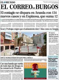 Portada de El Correo de Burgos (España)