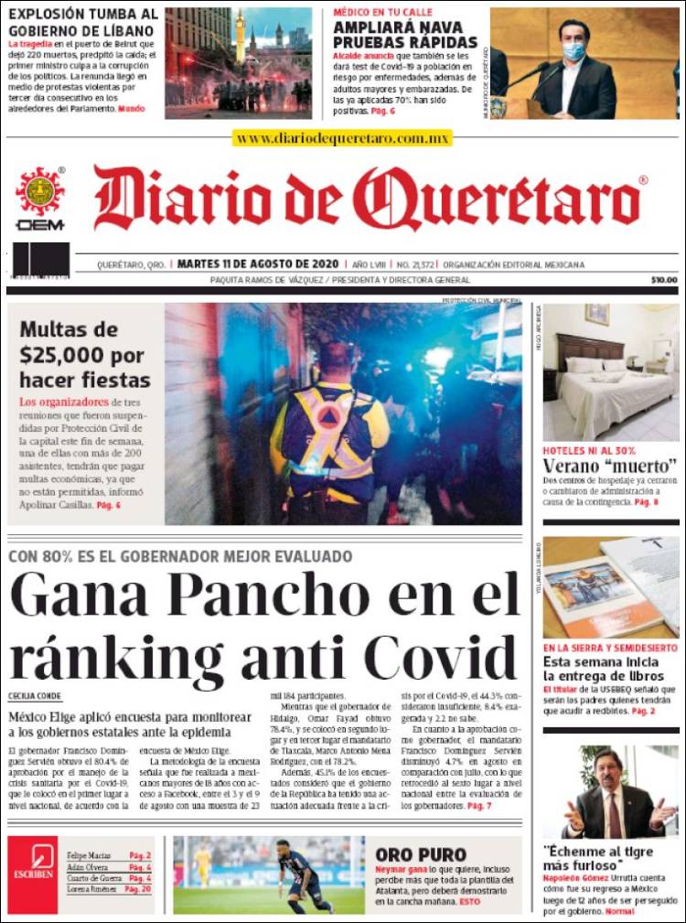 Portada de Diario de Querétaro (México)