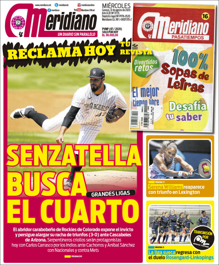 Portada de Meridiano (Venezuela)