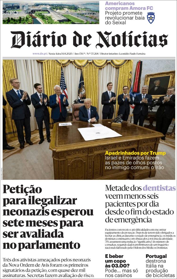 Portada de Diário de Noticias (Portugal)