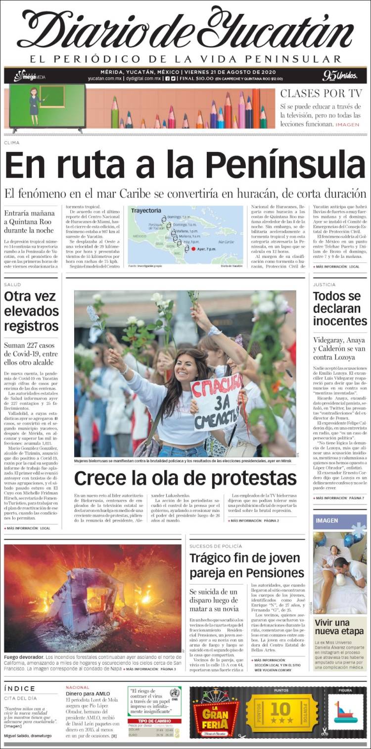 Portada de Diario de Yucatán (México)