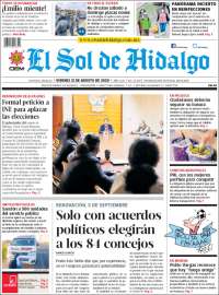 Portada de El Sol de Hidalgo (México)