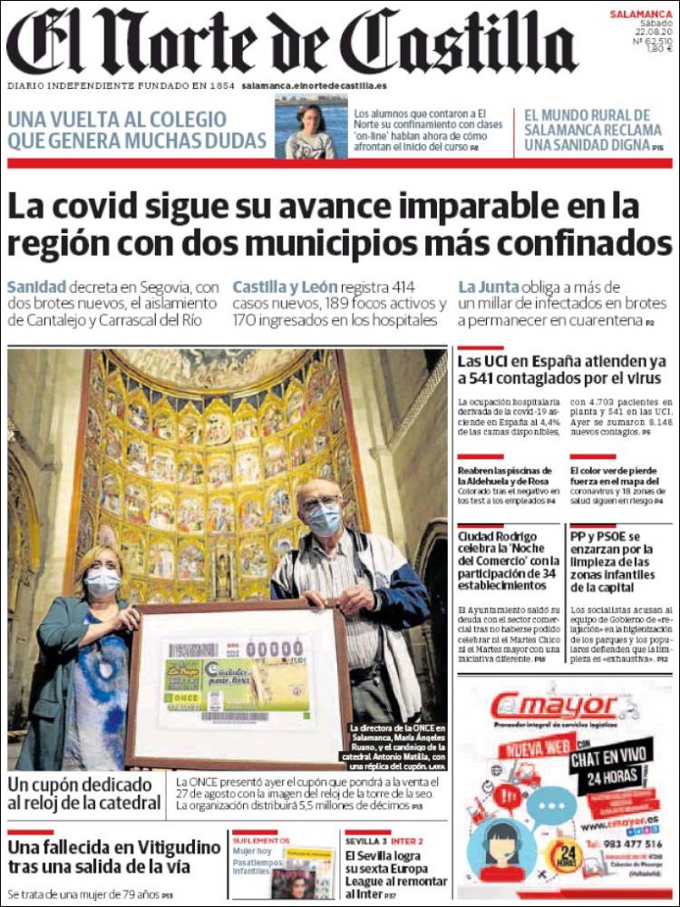 Portada de Norte de Castilla - Salamanca (España)