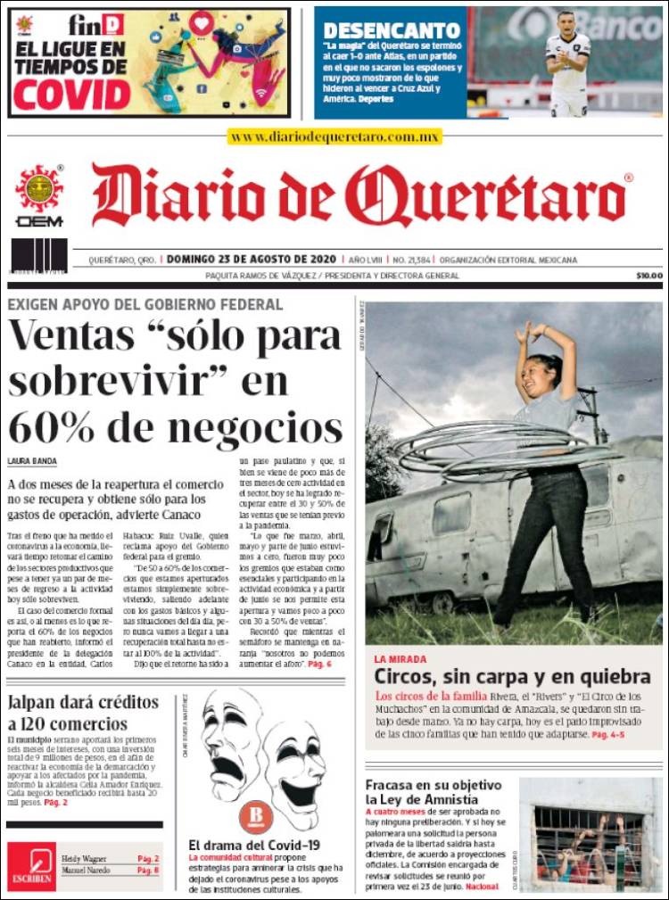 Portada de Diario de Querétaro (México)