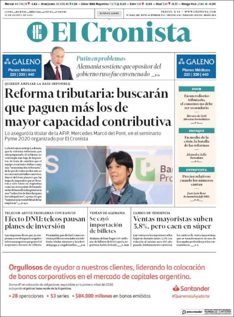 Portada de El Cronista Comercial (Argentina)