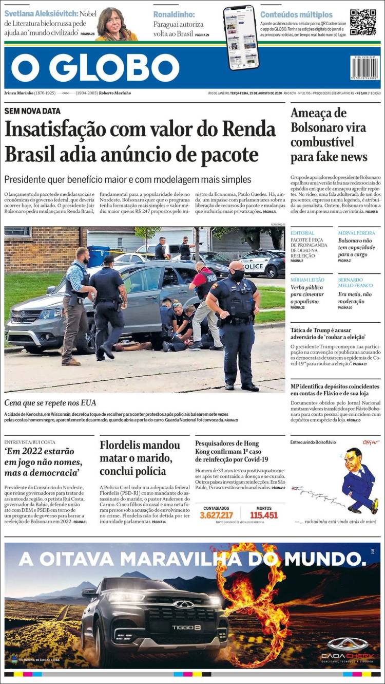 Portada de O Globo (Brasil)