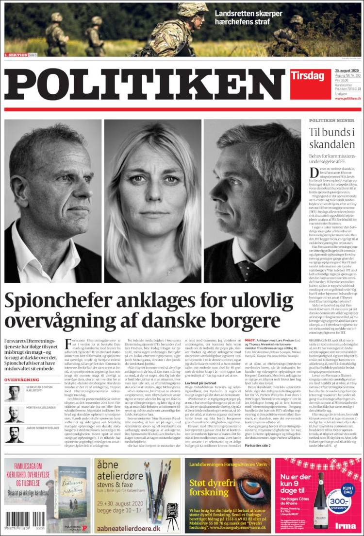 Portada de Politiken (Dinamarca)