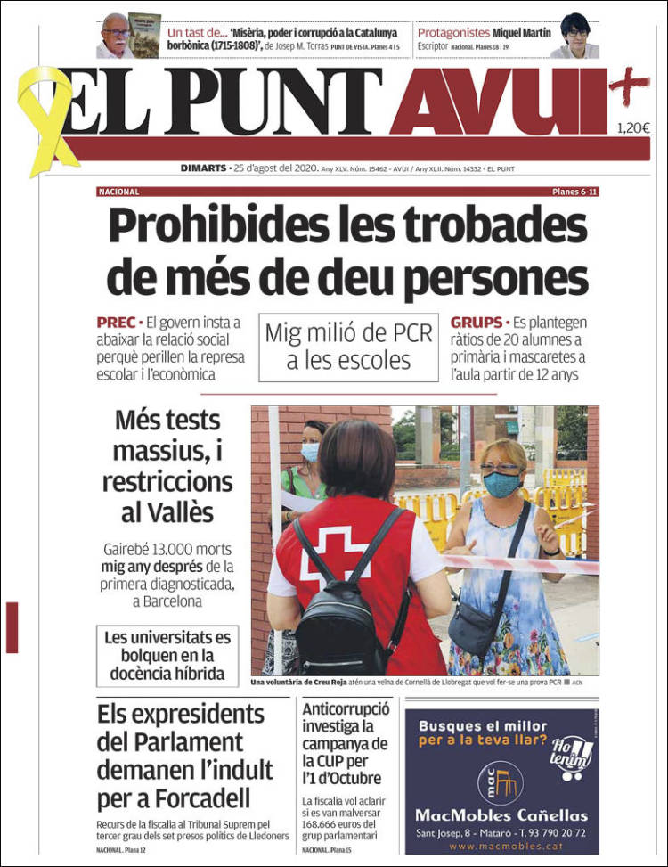 Portada de El Punt Avui (España)