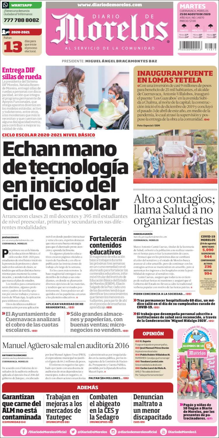Portada de Diario de Morelos (México)
