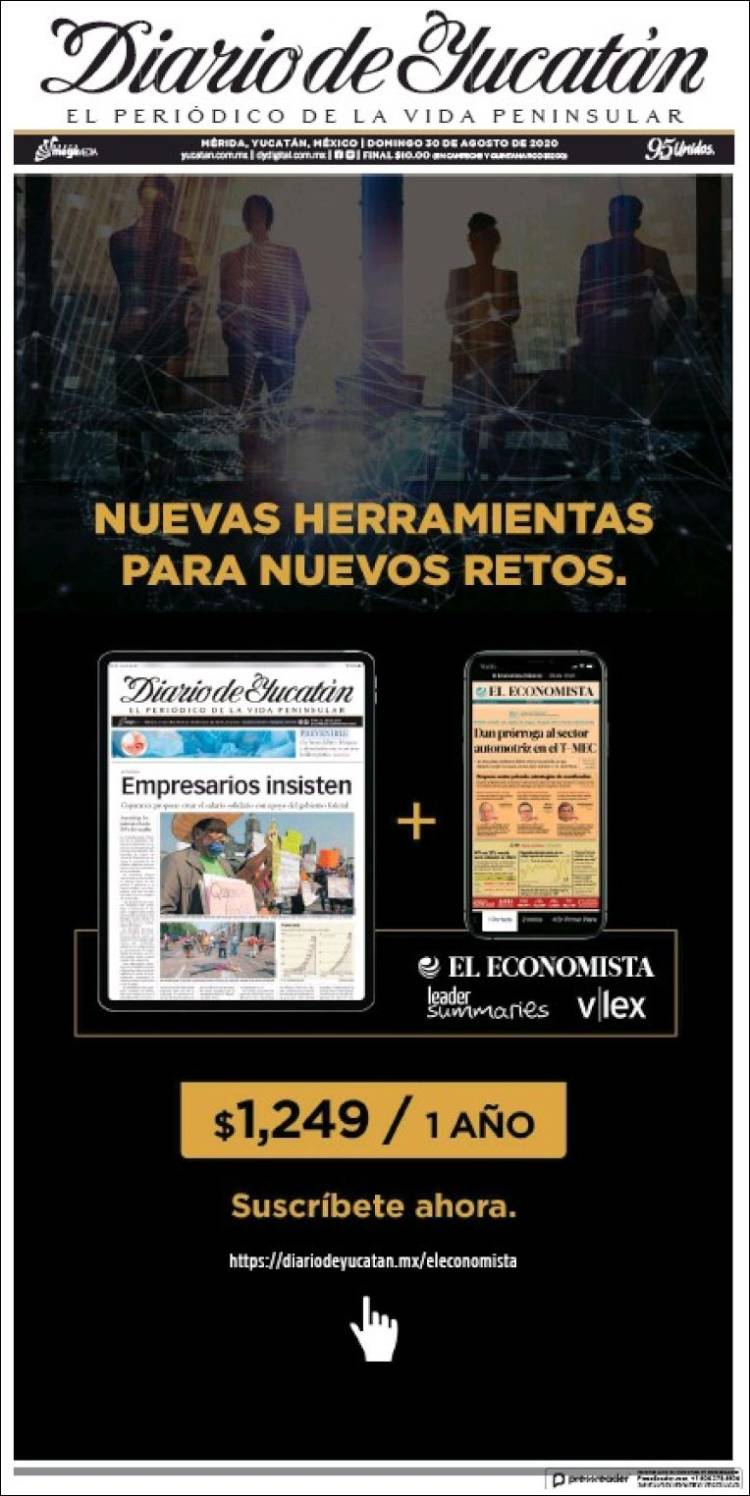 Portada de Diario de Yucatán (México)