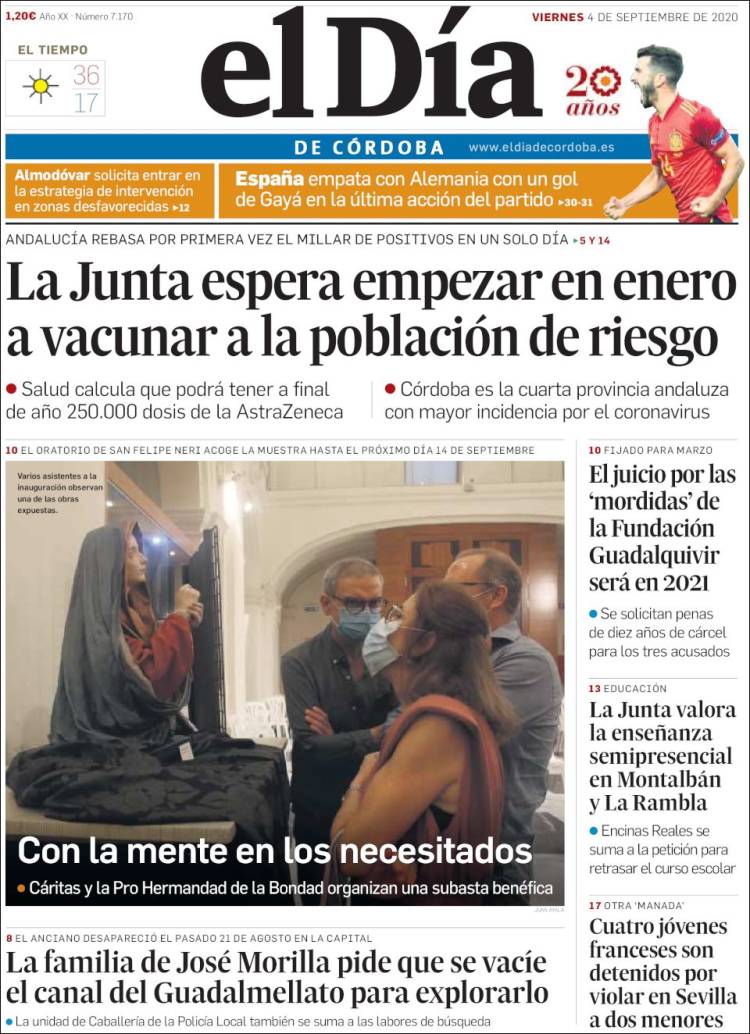 Portada de El Día de Córdoba (España)