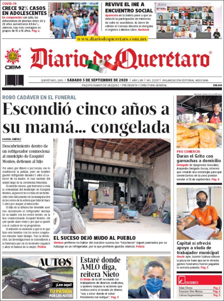 Portada de Diario de Querétaro (México)