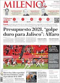 Portada de Milenio - Jalisco (México)